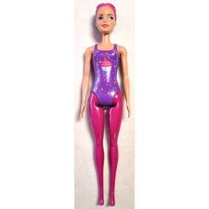 2021 Barbie Color Reveal Glitter Doll Cupcake Molded Swimsuit Pink Glitter Legs